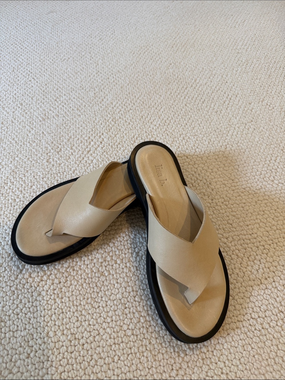 Lisa b cream leather sandals